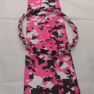 Breast cancer awareness pink black white camo football compression arm sleeve with 20 inches titanium tornado necklace for baseball