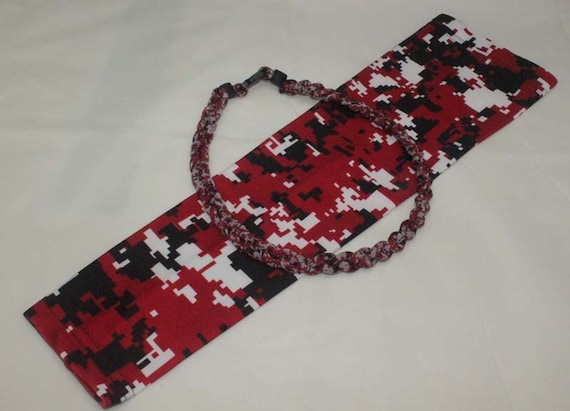 Dark Red Maroon Black White Camo Compression Arm Sleeve With 20