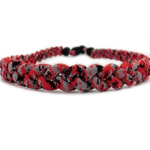 Wholesale 12 pieces lot Red Black White camo Team Color Baseball Titanium Necklace Boys Braided Rope Necklaces Running Golf