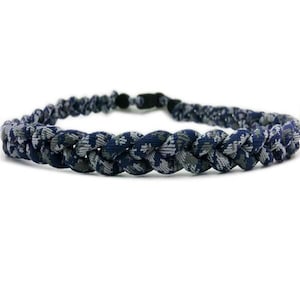 Wholesale 12 pieces lot Navy Blue camo College Color Baseball Titanium Necklace Braided Rope Necklace for Running Golf