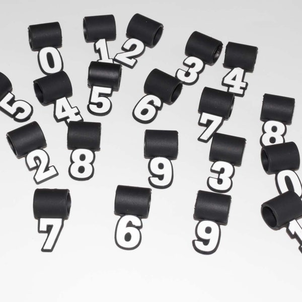 12 Single Digit Custom Silicone Numbers for Baseball Titanium Necklaces