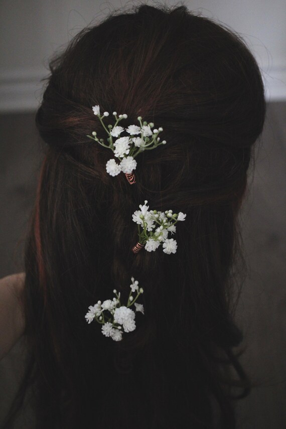 Baby Breath Hair Pin Baby Breath Crown Babies Breath Pins Etsy