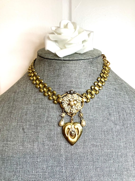 FOLLOW YOUR HEART antique Victorian Heart Locket … - image 9