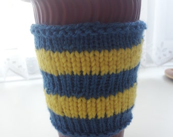 Stripey coffee cosy