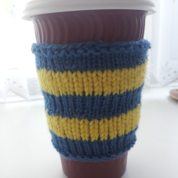 Stripey coffee cosy