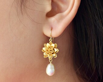 Blumenohrringe, Braut Schmuck Brautjungfer Geschenk - 903