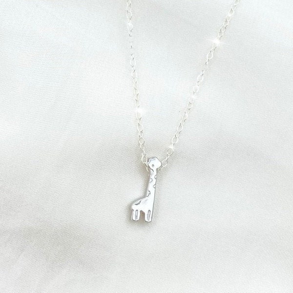 ON SALE! Cute Dainty Personalized Giraffe Necklace, Animal, Dainty, Gift, Sister,Friend, Sterling Silver/ Gold Fill AG403