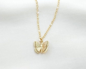 Zierliche Gold Schmetterling Charm Halskette, schönes Geschenk für sie, Geburtstagsgeschenk