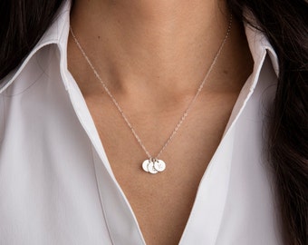 Schlichte und schöne Minimalistische Initiale, personalisierter Schmuck, Monogramm Scheibe, Muttertag, Geburtstagsgeschenke, personalisierte Geschenke 808-94