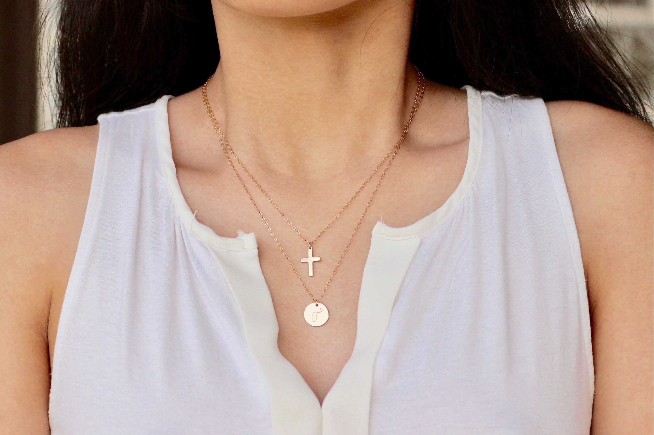 Cross \u0026 Circle Pendant Necklace 