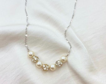 Swarovski Perlen Strass, Hochzeitsschmuck, Perlenkette,