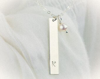 IM VERKAUF! Einfache erste vertikale Bar Halskette