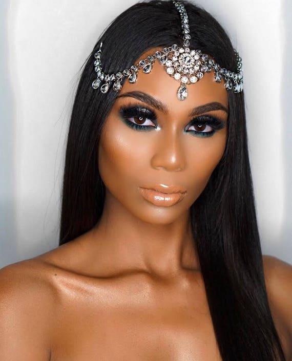 Silver Goddess Head Chain Hair Jewelry Matha Patti Prom Etsy