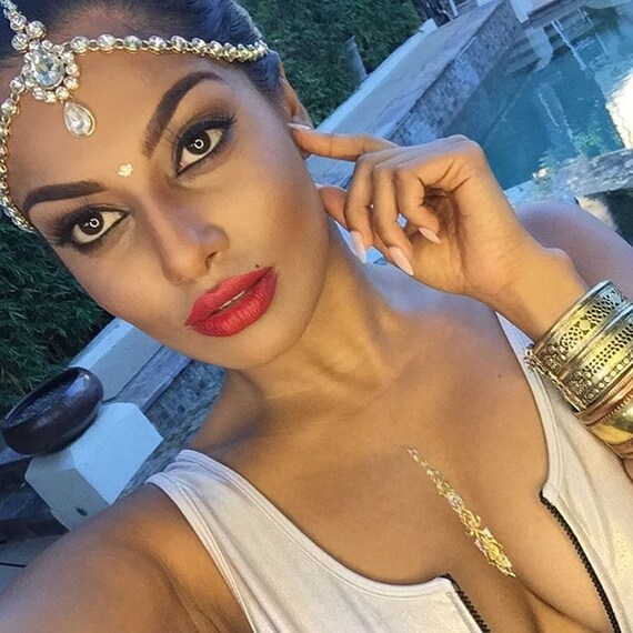 Glamorous Gold Kundan Head Chain Matha Patti Grecian Goddess Etsy
