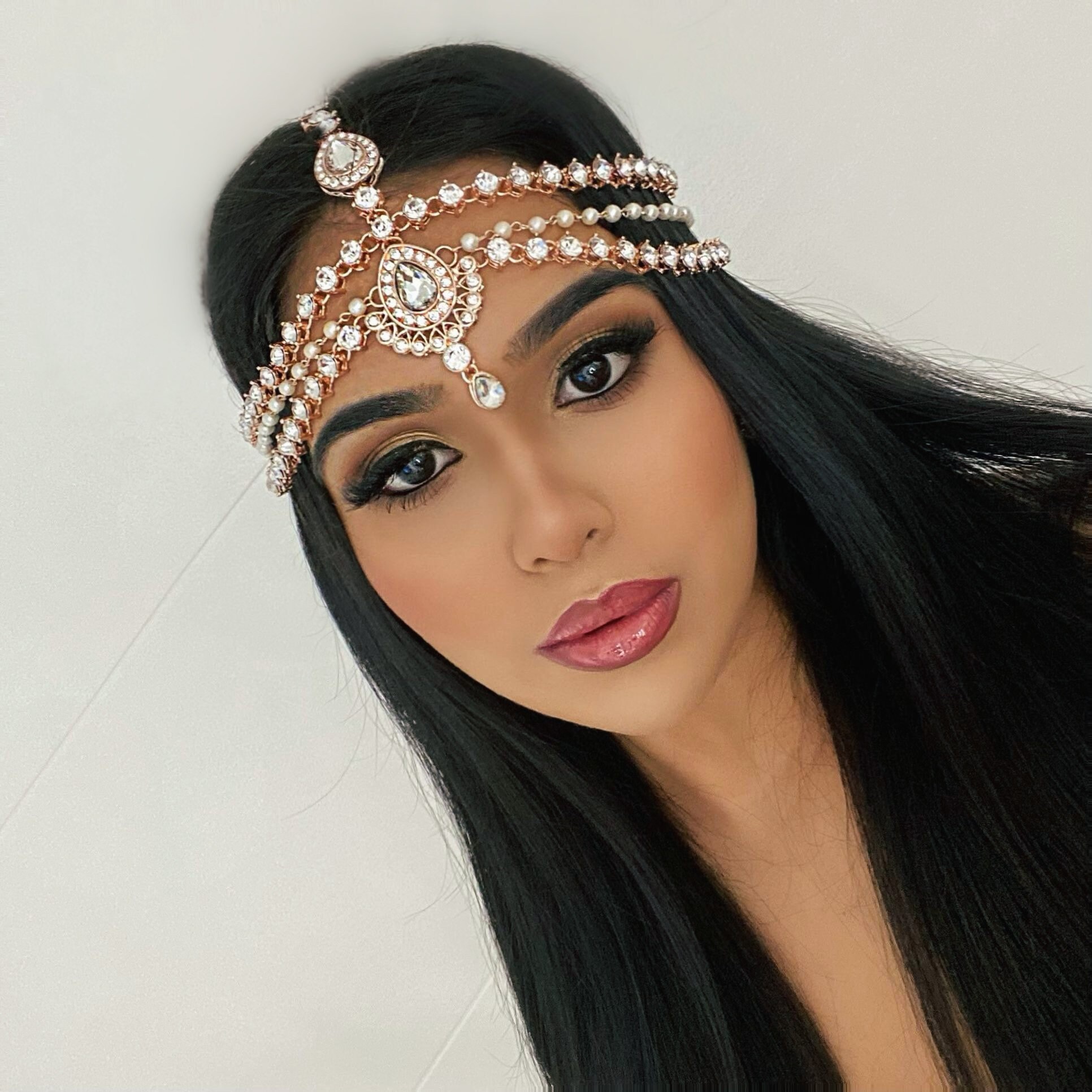 Women\'s indian Egypt queen belly dance coins gold head chain hair  accessories one piece- Material : AlloyContent : Only one piece head chain