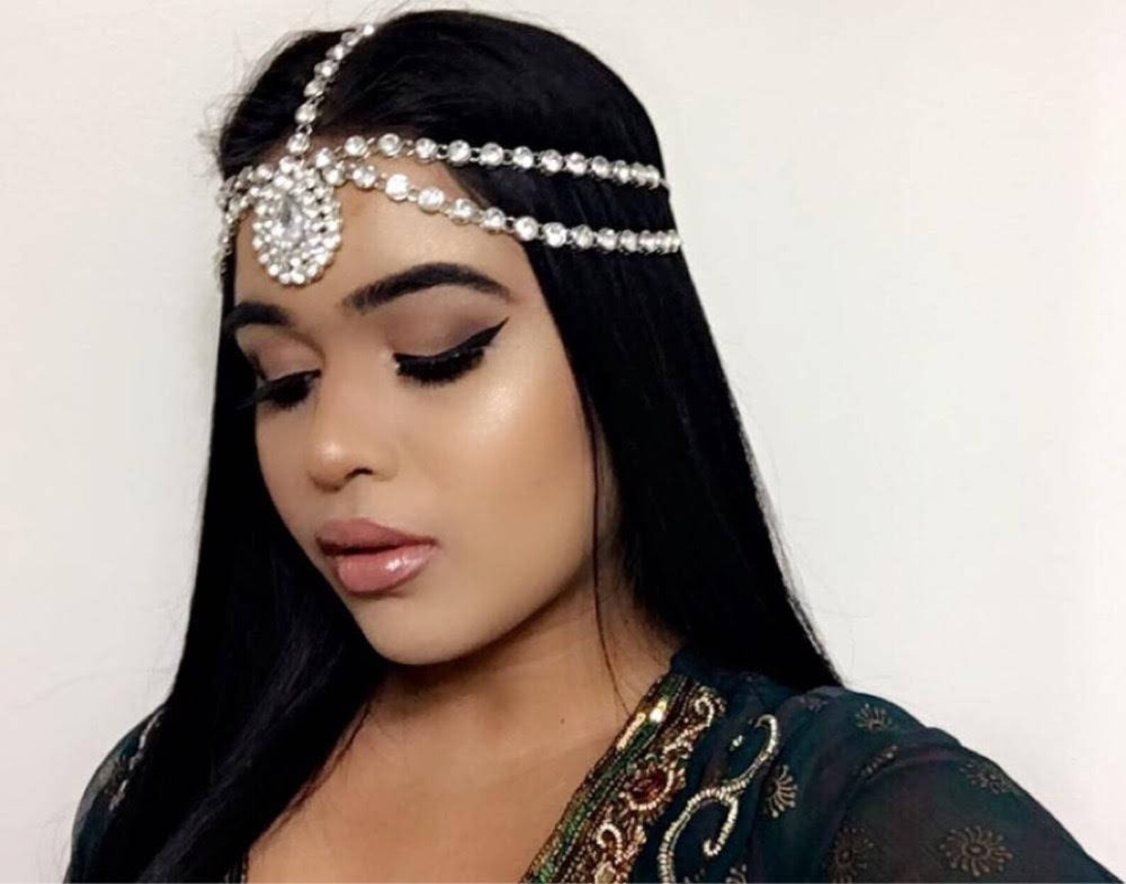 STUNNING Clear Rhinestone Hair Chain Head Chain Hair Jewelry Etsy