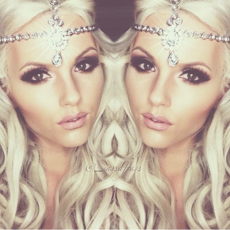 Goddess Head Chain Hair Jewelry Prom Wedding Gem Tikka Bridal Etsy