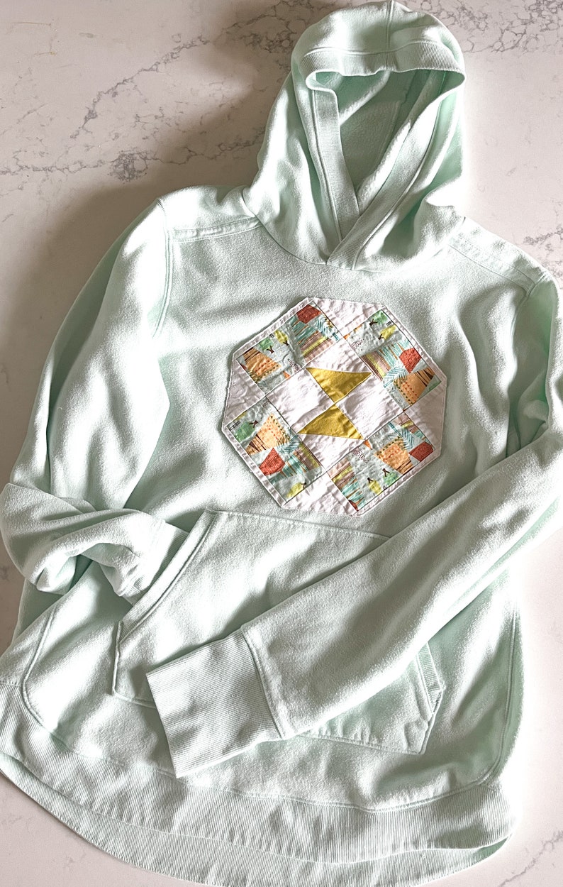 Quilt Block Upcycled Sweatshirts Quilt Block Pullover and Hoodies