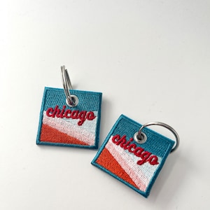 Embroidered Chicago Keychain