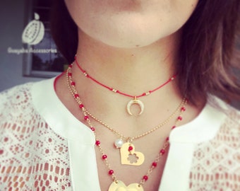 Red Necklace Trio. Red Necklaces.