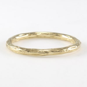 14K Solid Gold Simple Wedding Band, 14K Gold Stacking Ring, 14K Gold Thin Ring, 14K Gold Organic Ring, 14K Gold Stackable Ring, Simple Ring