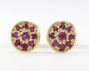 Ruby Stud Earrings, Studs Earrings, Small Earrings, Ruby Earrings, Holiday Gift, Ruby Studs Gold