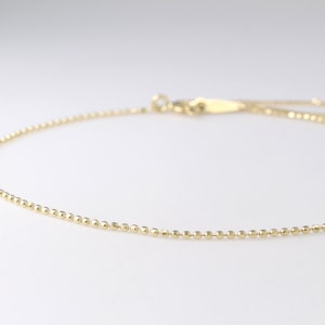 14K Solid Gold Delicate Bracelet, 14K Dainty Chain Bracelet, 14K Thin Gold Chain Bracelet, 14K Layering Bracelet, 14K Minimalist Bracelet