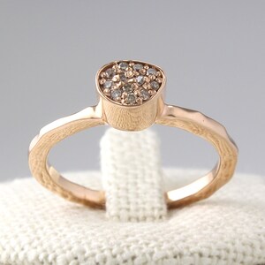 Champagner Diamant Ring, Cognac Diamant Ring, Jubiläumsring, Stapelbarer Ring, Diamant Ehering