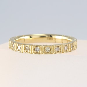 Lab Grown Diamond Eternity Band 14K Solid Gold, Lab Diamond Ring, Diamond Wedding Band,