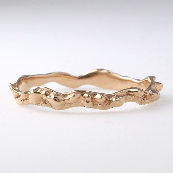 14k Gold Organic Ring Stacking Ring, 14k Gold Band, Thin Gold Ring, 14k solid gold ring, Delicate Gold Ring, Simple ring
