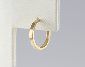 14K 13 mm Solid Gold Huggie Hinged Hoop Earring, Huggie Hoop, Gold Huggie, Small Gold Hoop, Cartilage, Conch, Helix, Tragus