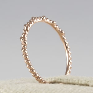 14K Solid Gold Twisted Ring, 14K Gold Stacking Ring, 14K Gold Thin Ring, 14K Gold Twist Ring, 14K Gold Stackable Ring, Minimalist Ring