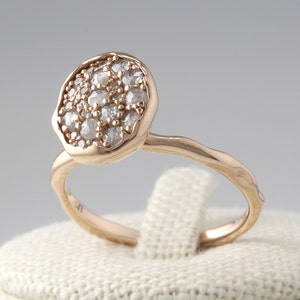 14K gold Diamond Wedding Band, Engagement Ring, Diamond Ring, Grey Diamond Ring, Multistone Rings, Diamond Wedding Band,