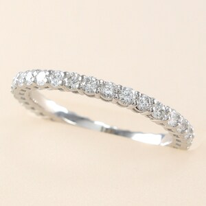 Lab Grown Diamond Full Eternity Band 14K Solid Gold, Lab Diamond Half Eternity Band 14K Solid Gold, Diamond Wedding Band