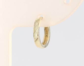 14K 11.5 mm Diamond Cut Hoop, Diamond Cut Earring, Huggie Hoop, Gold Huggie, Cartilage, Conch, Helix, Tragus, HA1092M