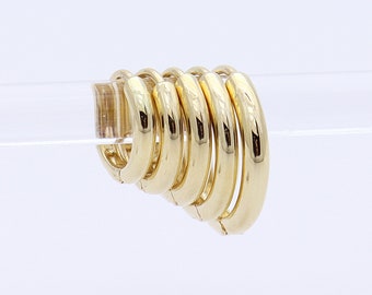 14K Solid Gold Huggie Hinged Hoop Earring, Huggie Hoop, Gold Huggie, Gold Hoop 10.5mm, 11.5mm, 12.5mm, 14mm, 15.5mm