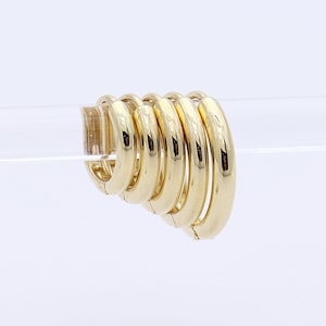 14K Solid Gold Huggie Hinged Hoop Earring, Huggie Hoop, Gold Huggie, Gold Hoop 10.5mm, 11.5mm, 12.5mm, 14mm, 15.5mm