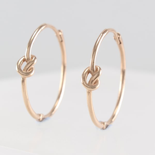 Knot Earrings 14K Gold, Twisted Hoops Gold, Tie the Knot Jewelry,Bridesmaid Earrings, Rose Gold Knot Earrings, Bridesmaid Gift