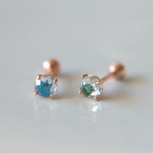 14K Gold CZ Stud Earring, Cartilage, Tragus, Helix, Conch, Lobe, Minimalist Earring, Gift for her, Dainty Earring