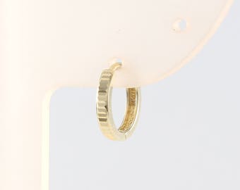 14K 11.5 mm Diamond Cut Hoop, Diamond Cut Earring, Sawlike Huggie Hoop, Gold Huggie, Cartilage, Conch, Helix, Tragus, HA1093M