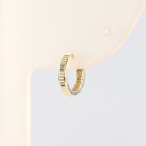 14K 10.5 mm Diamond Cut Hoop, Diamond Cut Earring, Sawlike Huggie Hoop, Gold Huggie, Cartilage, Conch, Helix, Tragus