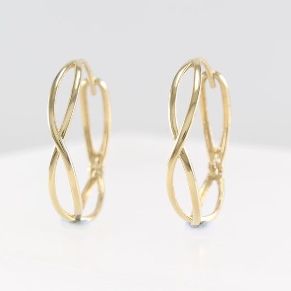Knot Earrings 14K Gold, Twisted Hoops Gold, Tie the Knot Jewelry