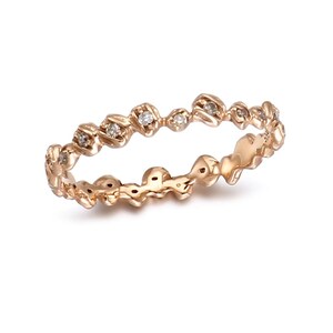 Thin Diamond Eternity Band, Diamond Wedding Band, Engagement Ring, Cognac Diamond Ring, gold eternity band