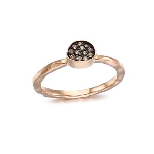 Champagner Diamant Ring, Cognac Diamant Ring, Jubiläumsring, Stapelbarer Ring, Diamant Ehering