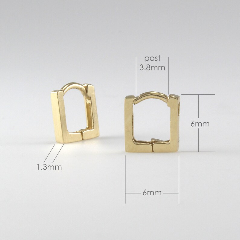 Gold square huggie earrings Clearance