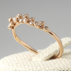 Thin Diamond Wedding Band, Diamond Eternity Band, Diamond Band, Engagement Ring, Cognac Diamond Ring, Stackable Ring
