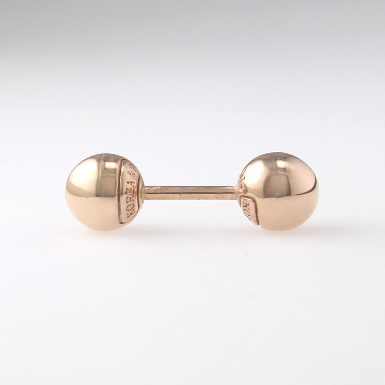 14K 5mm Solid Gold Ball Barbell Stud 14K Barbell Earring Etsy