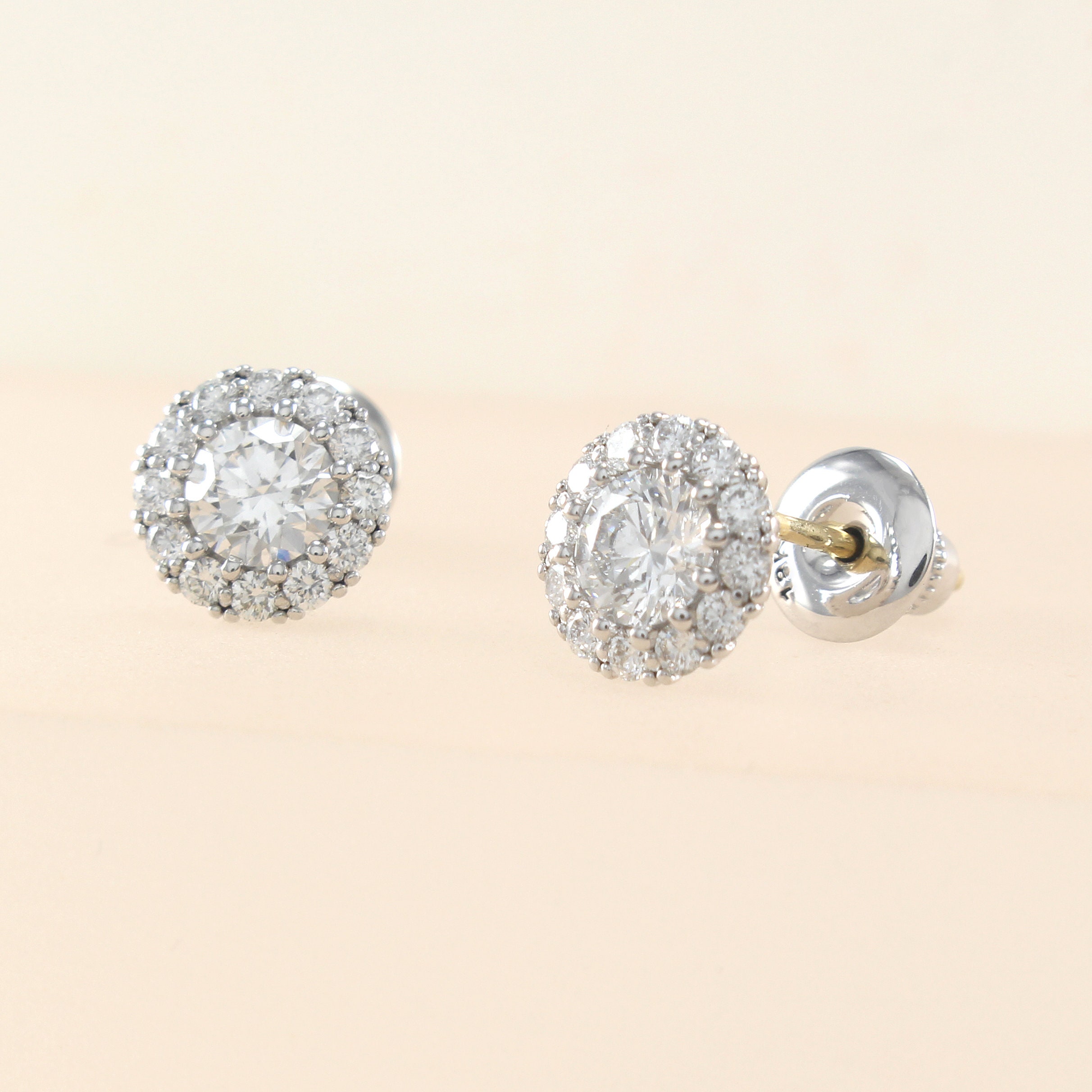 Womens 3.00ct Lab Created Moissanite Chanel Stud Earrings 14K White Gold  Finish