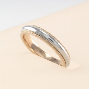 Milgrain Wedding Band Ring 14K Gold 3mm image 5