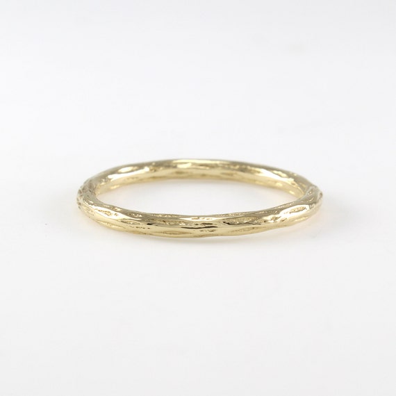 14K Solid Gold Simple Wedding Band 14K Gold Stacking Ring Etsy